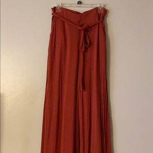 Orange Wide Leg Flare Pants